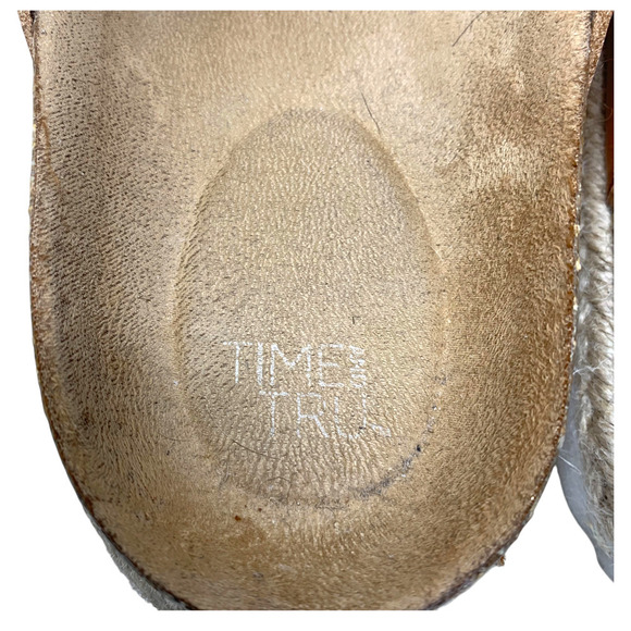 Time & Tru Sz 11 Brown Vegan Leather Chunky Lug Sole Buckle Slide Sandals - Picture 7 of 9